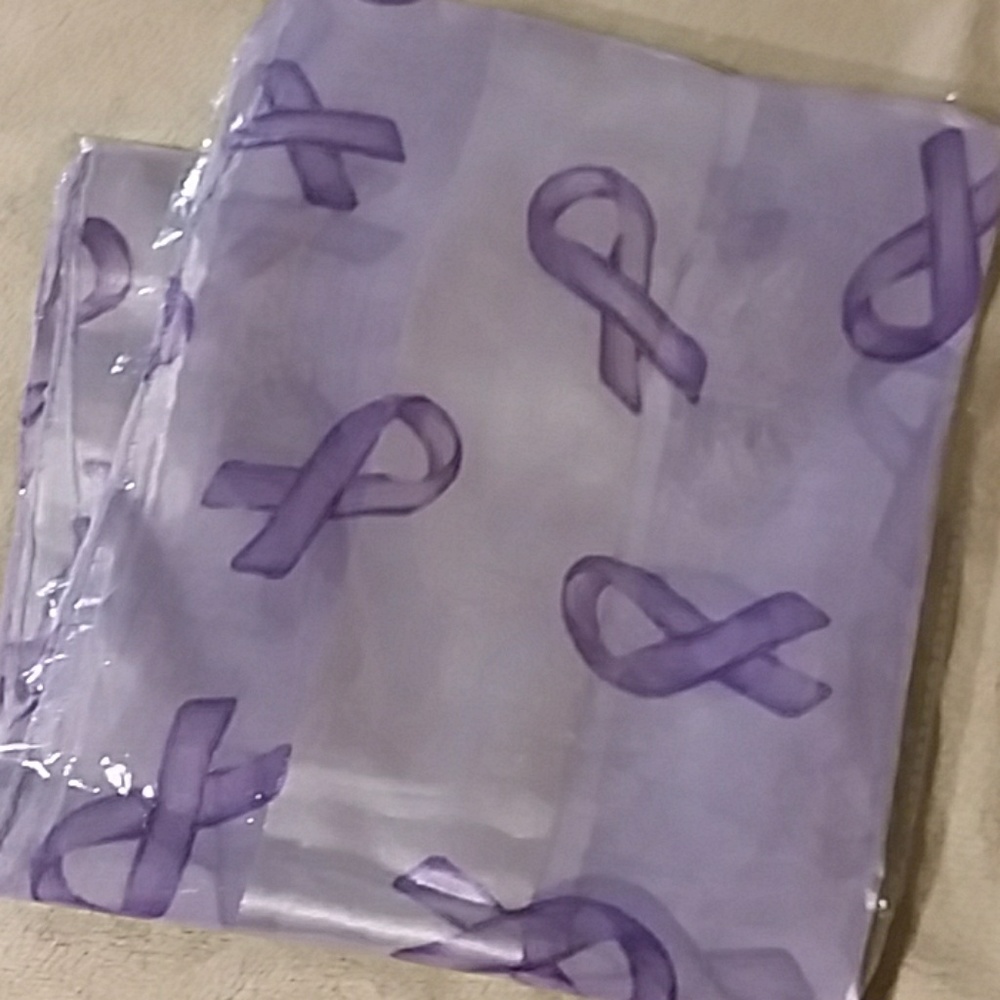 Purple Cancer Ribbon Scarf - Picture 4 of 4